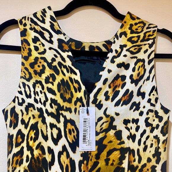 *NWT* Karen Millen Leopard Print Panel Seam Sleeveless Pencil Dress - Size 4 - Picture 8 of 16